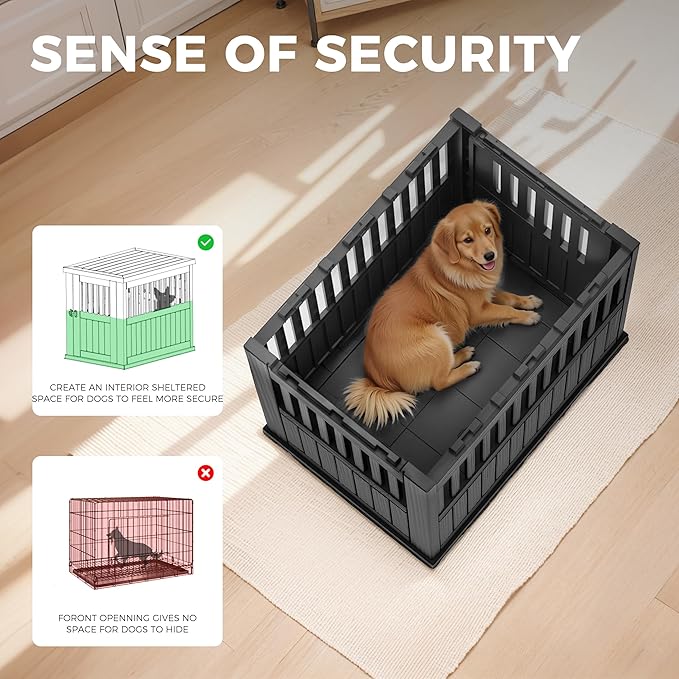 Dog House - Resin Outdoor Dog Kennel with Ventilated Design, Waterproof Dog Bed Shelter for Backyard, Garden & Patio-PurrikoPets