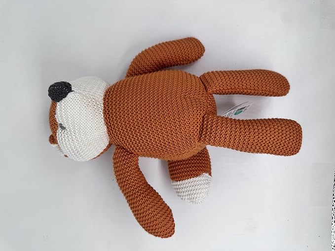 100% Organic Cotton Baby Toys Orange Fox Stuffed Animals for Newborn 7.1"-PurrikoPets