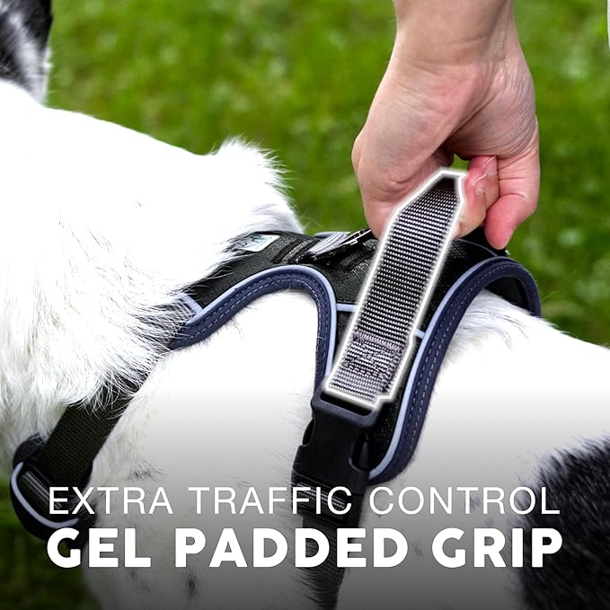 Embark Adventure Dog Harness, Reflective Trim No Pull Dog Harness for Large Dogs - Military Grade Nylon, Front Clip with Gel Lined Handle. Soft & Padded Puppy for Any Breed-PurrikoPets