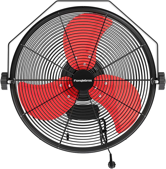4580 CFM 18 inch High Velocity Wall Mounted Fan, 3-Speed Metal Fan with Sealed Motor, 360 Degree Tliting Heavy Duty Wall Fan for Patio, Barn, Garage, and Gazebo - UL listed-PurrikoPets