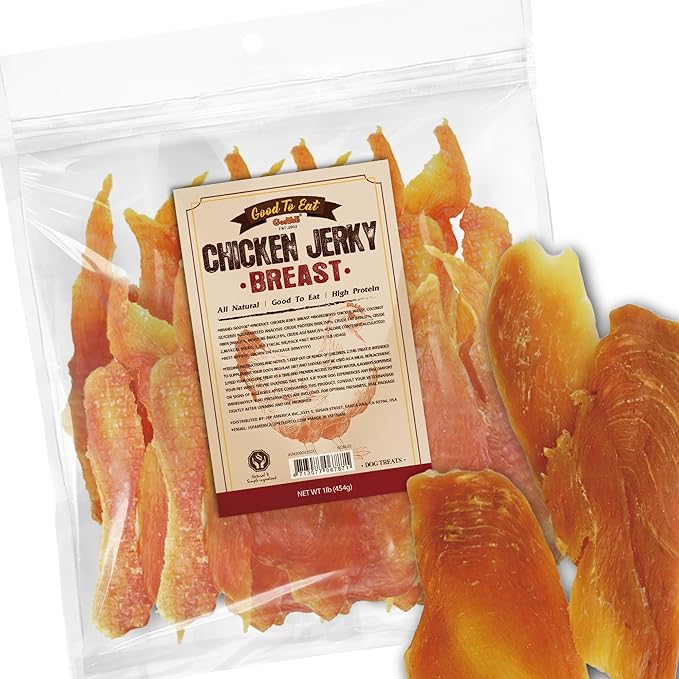 Gootoe Chicken Breast Jerky Dog Treats 1 lb, All Natural, Grain-Free, High-Protein, Low Fat, Healthy & Easily Digestible-PurrikoPets