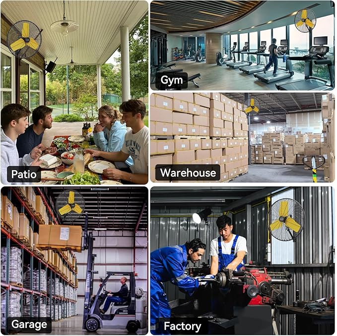 24 Inch 9500 CFM Waterproof Wall Fan Pro Series - Outdoor High Velocity Wall Mount Fan with Enclosed Motor for Residential, Warehouse, Patio, Shop, Garage, Barn UL Safety Listed-PurrikoPets