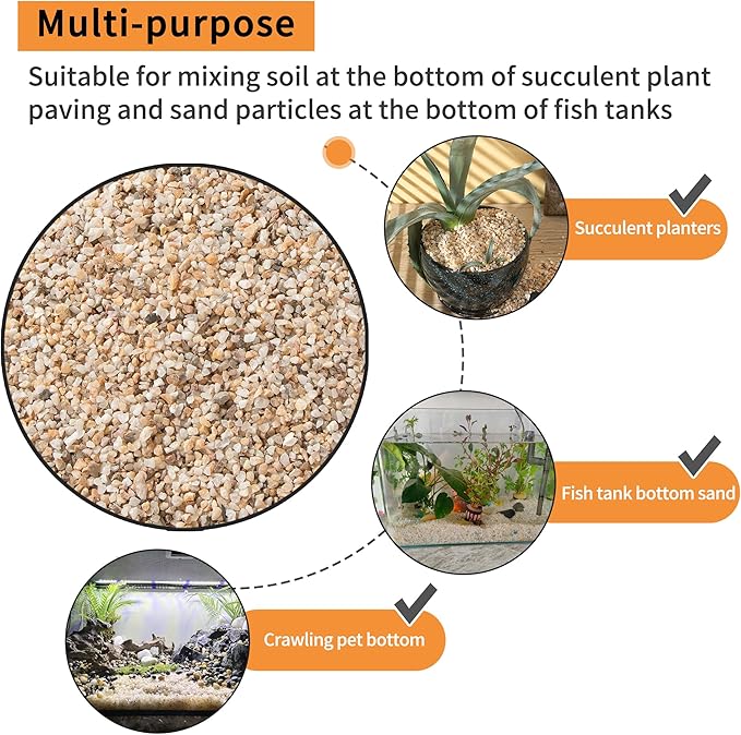 5lb Mixed Sand Rocks Pebbles Pumice Potting Soil Amendment Succulent Cactus Bonsai Gritty Rock Decorative Gravel for Succulents, Bonsai, Vase Fillers,Terrarium Plants-PurrikoPets