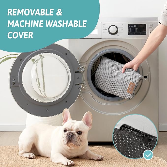 Extra Wide Dog Stairs with Tunnel, Detachable Large Pet Step for Small Medium Dog, Puppy or Cat, Ramp for High Bed, Couch, Sofa or Car, Stable, 19.7x33x22.4 inch, 5 Step, Grey-PurrikoPets