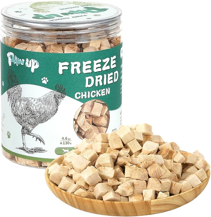 Freeze Dried Chicken for Dogs Cats, High Protein Raw Dog Food Topper, Single Fresh Ingredient Treats, 4.6oz, Rawhide Free-PurrikoPets