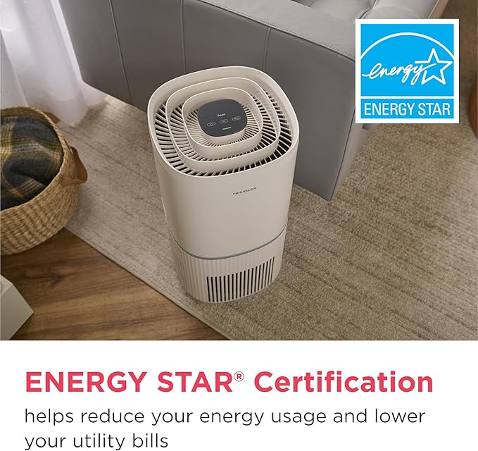 Frigidaire PureA300 XL HEPA Air Purifier with Wi-Fi for Large Rooms, Covers up to 1,685 Sq. Ft., 3-Stage Filtration, Energy Star Certification, Air Quality Monitoring, Smart Mode, Ultra Quiet, White-PurrikoPets