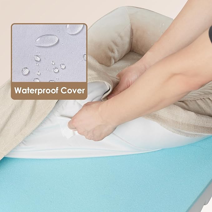 EHEYCIGA Orthopedic Dog Beds for Large Dogs, Waterproof Memory Foam Large Dog Bed with Sides, Non-Slip Bottom and Egg-Crate Foam Pet Couch Bed with Washable Removable Cover, Beige-PurrikoPets