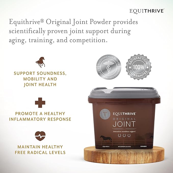 Equithrive Original Joint Supplement Powder with Resveratrol and Hyaluronic Acid for Horses, Equine Care, 2 lbs-PurrikoPets