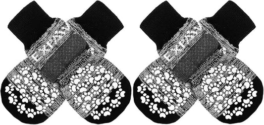 EXPAWLORER Anti Slip Dog Socks to Prevent Licking Paws, Dog Shoes for Hot Pavement, Dog Booties for Small Medium Large Senior Dogs, Traction Control Dog Boots & Paw Protectors for Hardwood Floors-PurrikoPets