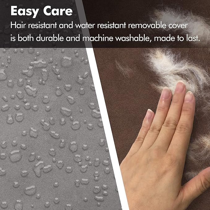 Friends Forever X-Large Dog Bed, Orthopedic Dog Sofa Memory Foam Mattress, Calming Dog Couch Bed, Wall Rim Pillow, Water Resistant Liner, Washable Cover, Non-Slip Bottom, Chester, X-Large Khaki Beige-PurrikoPets