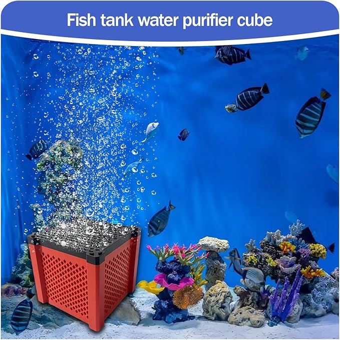 2 PCS 2026 New Pure Cube Water Trough Filter 2.0, Eco-Aquarium with Honeycomb Charcoal, Super Strong Filtration Activated Carbon Filter Media for Fish Tanks, Horse Troughs, Ponds & Livestock Tanks-PurrikoPets