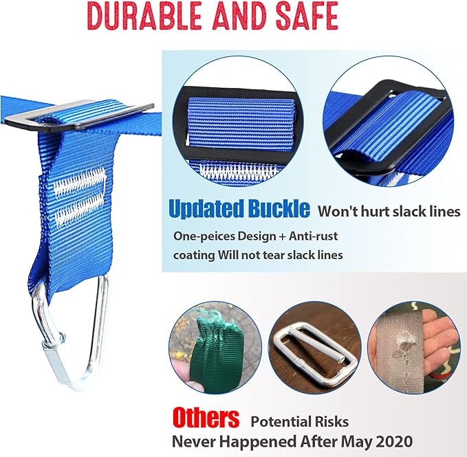 2×56ft Ninja Warrior Obstacle Course for Kids - 600 lbs Weight Capacity, Slackline Obstacle Course with 8 Ninja Accessories - Monkey Bar, Rope Ladder, Gymnastic Ring, Arm Trainer and Monkey Fist-PurrikoPets