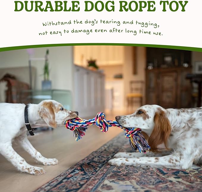 Dog Rope Toy for Large Dogs, 2 Pack Heavy Duty Dog Chew Toys for Aggressive Chewers, Indestructible Dog Toys for Super Chewer, Durable Tug of War Pet Toy for Medium to Large Breed Teeth Cleaning-PurrikoPets