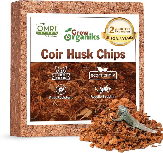 72 Quart Reptile Substrate Coconut Chip Bedding Compressed Organic Coco Husk Block for Snake Habitat, Ball Python Terrarium, Turtle Tanks, Tortoise Enclosure, Potting Soil Mix for Greenhouse-PurrikoPets