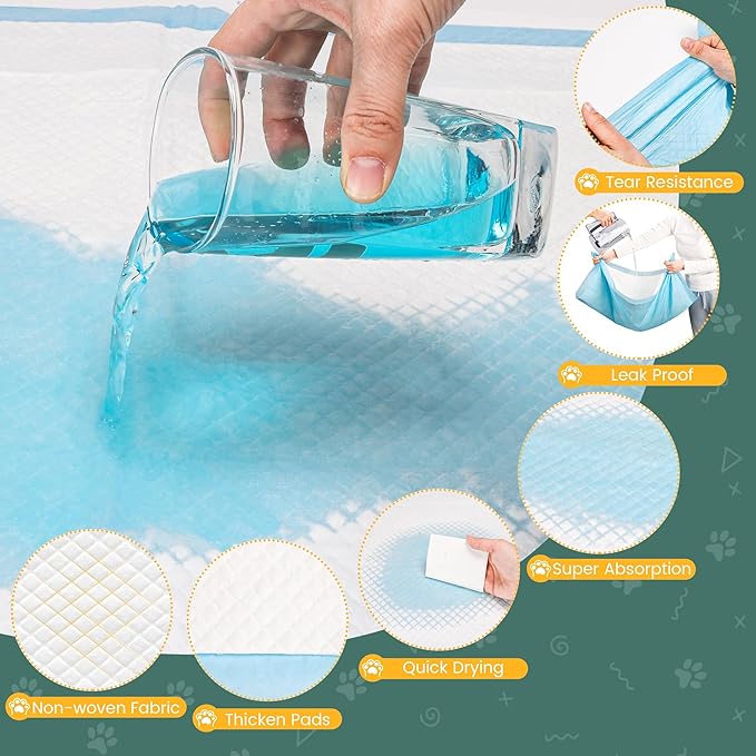 100 Count Extra Large Dog Pee Pads 28" x 34", Super Absorbent X-Large Puppy Pads Disposable Training Pads for Dogs, Quick Drying Leak-Proof Dog Potty Pads for Doggies Puppies-PurrikoPets