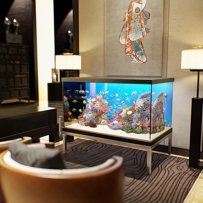 30 in X 48 in. Aquarium Stand | Industrial Style Aluminum Fish Tank Base with Open Frame Design-PurrikoPets