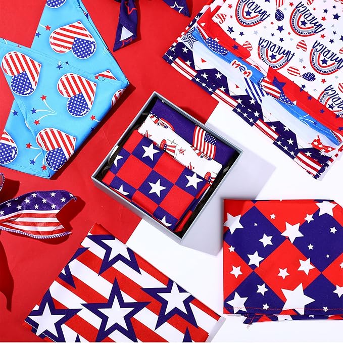 Abbylike 200 Pcs Patriotic Dog Bandanas Bulk Labor Day Bandanas for Dogs Triangle Kerchief Scarf Set for Puppy Small Medium Large Workers' Veterans Day Costume Accessories (25.6 x 17.7 x 17.7 Inch)-PurrikoPets