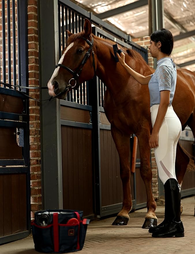 9PCS Horse Grooming Kit Curry Comb Sweat Scraper Horse Bathing Supplies Grooming Tools with Storage Bag Shadowberry-PurrikoPets