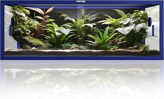 85 Gallon Snake Enclosure, Front Opening Reptile Tank for Easy Maintenance, Reptile Terrarium with Top Screen Ventilation 48''x24''x18''-PurrikoPets