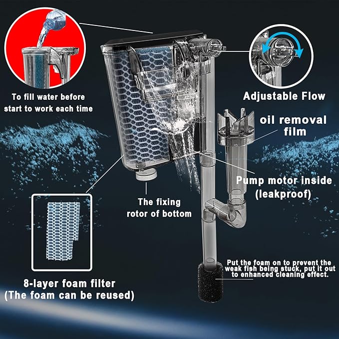 Glass Betta Aquarium Starter Kits 1.5 Gallon Small Fish Tank, Betta Fish Tank with LED Light, Power Filter, Black. 4mm Glass-PurrikoPets