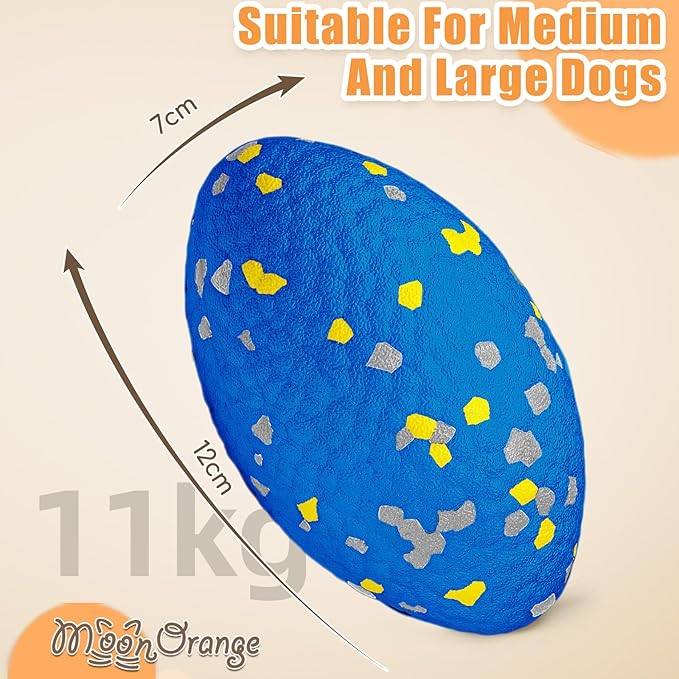 4.72" Indestructible Large Rugby Balls for Aggressive Chewers Durable Olive Bouncy Interactive Football Toy for Dogs Fetch Game Lightweight Floating Outdoor Training, Blue-PurrikoPets