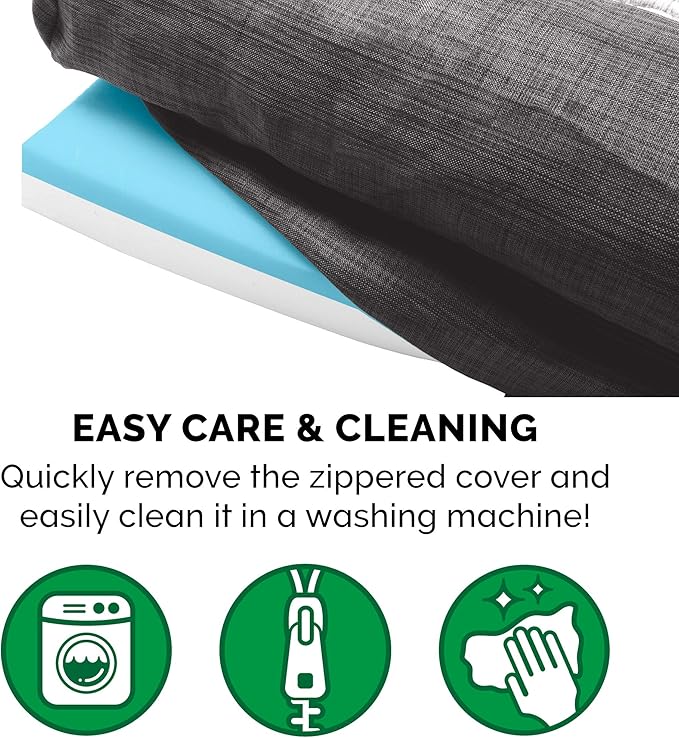 Furhaven Cooling Gel Dog Bed for Large/Medium Dogs w/ Removable Bolsters & Washable Cover, For Dogs Up to 55 lbs - Luxe Faux Fur & Performance Linen Sofa - Charcoal, Large-PurrikoPets