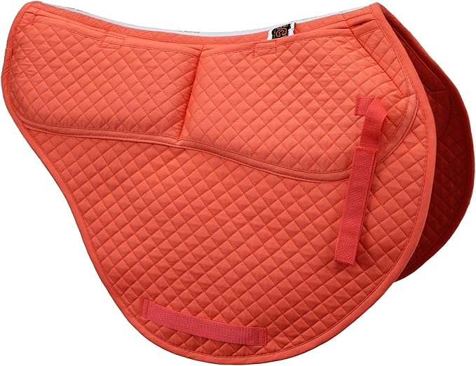 ECP Equine Comfort Products All-Purpose Contoured Correction Saddle Pad with Adjustable Memory Foam Inserts for Custom Support, Non-Slip, Shock Absorbing, 22” Spine, 19.5” Drop-PurrikoPets