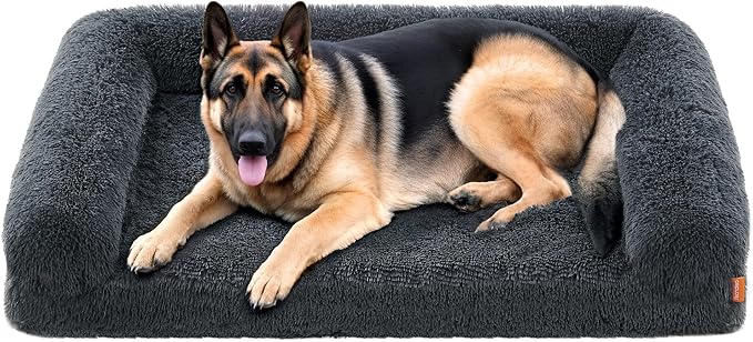 Feandrea Dog Bed, Orthopaedic Dog Sofa Bed for Large Dogs, Waterproof Ped Bed with Removable Washable Cover, 48 x 33.5 x 9.5 Inches, Dark Gray UPGW234G02-PurrikoPets