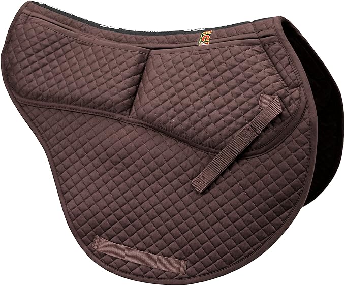 ECP Equine Comfort Products All-Purpose Contoured Correction Saddle Pad with Adjustable Memory Foam Inserts for Custom Support, Non-Slip, Shock Absorbing, 22” Spine, 19.5” Drop-PurrikoPets