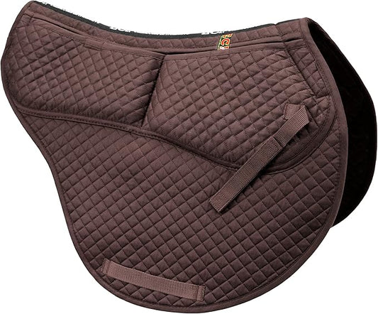 ECP Equine Comfort Products All-Purpose Contoured Correction Saddle Pad with Adjustable Memory Foam Inserts for Custom Support, Non-Slip, Shock Absorbing, 22” Spine, 19.5” Drop-PurrikoPets