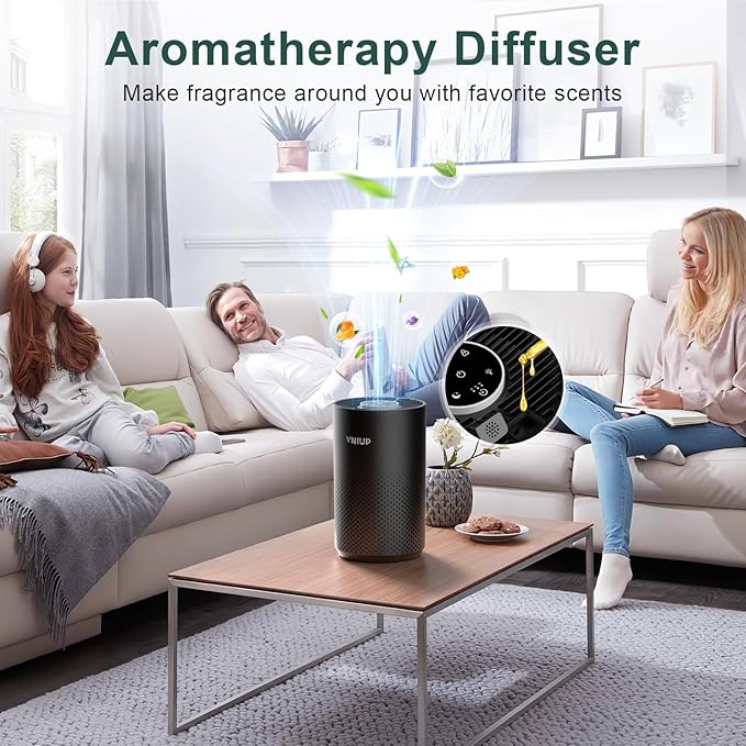 Air Purifiers for Bedroom Home up to 800 ft², Vniup H14 True HEPA Room Air Purifiers for Bedroom, with Fragrance Function Sleep Mode& Light Mode Air Cleaner for Pet Dander Odor Dust Smoke-PurrikoPets