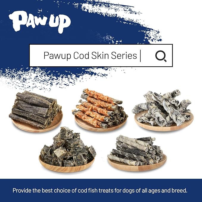 Dog Treats, Cod Skins Dog Treat with Taurine, One-Ingredient Grain-Free Chew Fish Skin Rolls Rich in Omega3, 8 oz-PurrikoPets