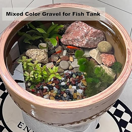 45LB Succulents Rocks for Plants Cactus Gravel Pebbles for Fish Tank 1/2 Inch Natural River Rocks for Vase, Aquarium, Landscaping,Bonsai,Terrarium Pebbles, Mixed Color-PurrikoPets