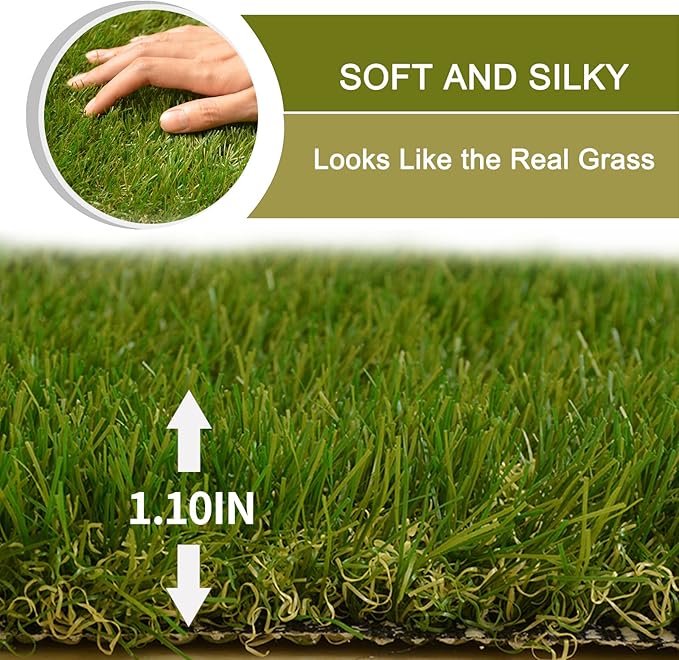 Dog Grass Large Potty Patch, Artificial Dog Grass Bathroom Turf for Pet Training, Washable Puppy Pee Pad, Perfect Indoor/Outdoor Portable Potty Pet Loo (Replacement Grass for 41"X26.8" Tray)-PurrikoPets