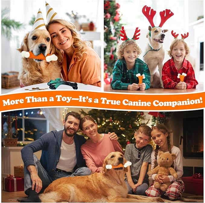 Dog Toys for Aggressive Chewers Large Breed, Tough Bones, Nylon Puppy Teething Chew Toys Medium Dogs, Heavy Duty Peanut Butter Flavor Toys-PurrikoPets