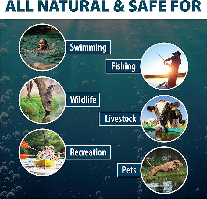 Airmax Pond Dye Packets Nature's Blue Colorant for Large Pond & Lake, Beneficial UV Blocking Color Concentrate, Maintain Clean & Clear Water, Fish Safe, Easy Treatment, 2 Soluble Packets-PurrikoPets