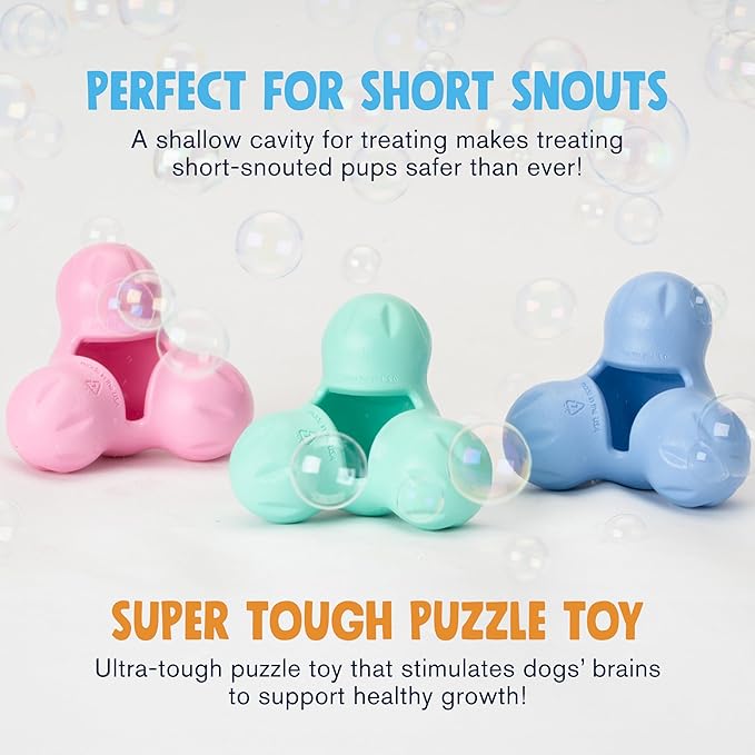 WEST PAW Zogoflex Tux Treat Dispensing Dog Chew Toy – Interactive Chewing Toy for Dogs – Dog Games for Aggressive Chewers, Fetch, Catch – Holds Kibble, Treats, Small 4",Periwinkle-PurrikoPets