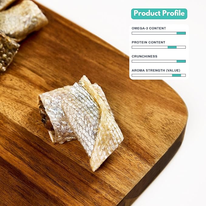 ALFIE'S TREATOS Salmon Skin Treats for Dogs & Cats (10.6 oz, 4x2.65 oz), Bulk Bundle, Air-Dried Fish Skin Dog Treats, Omega-3 Food Topper & Training, Single Ingredient, Freeze-Dried Alternative-PurrikoPets