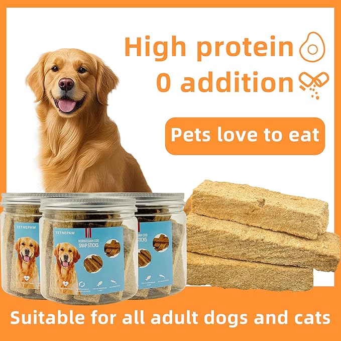 Dog Fish Treats Cod Made with Premium Natural Norwegian 100% Real Cod Fish Bones & Meat Healthy Crunchy Biscuits for Dogs High Protein Grain-Free All-Natural Pet Snack-PurrikoPets