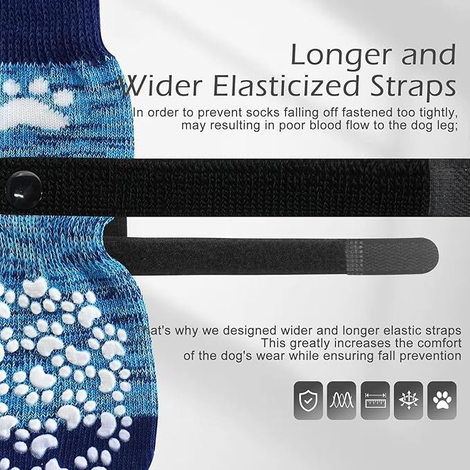 EXPAWLORER Anti Slip Dog Socks to Prevent Licking Paws, Dog Shoes for Hot Pavement, Dog Booties for Small Medium Large Senior Dogs, Traction Control Dog Boots & Paw Protectors for Hardwood Floors-PurrikoPets