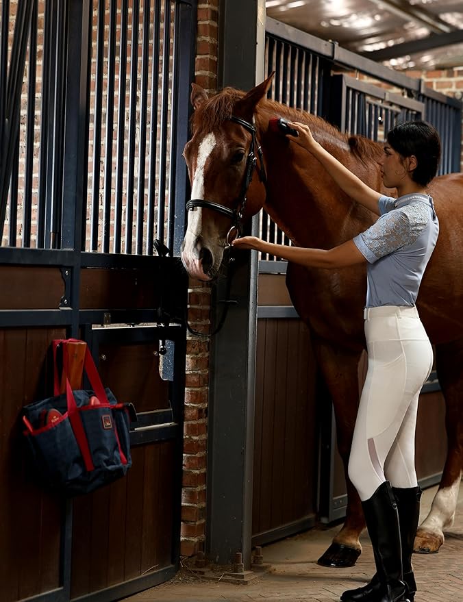 11PCS Horse Grooming Kit Curry Comb Sweat Scraper Horse Bathing Supplies Grooming Tools with Storage Bag Shadowberry-PurrikoPets