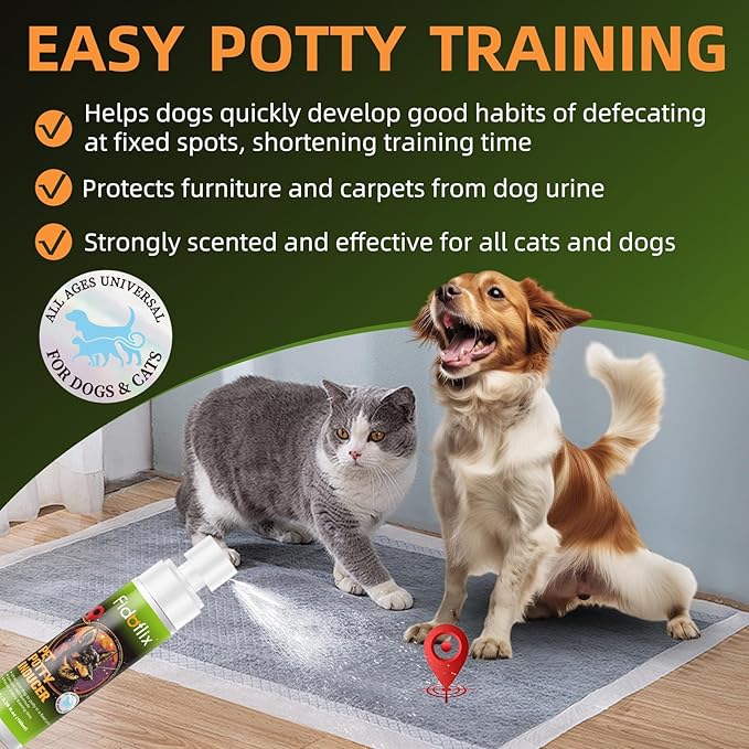 Dog Potty Training Spray for Dogs and Puppies - Go Here Attractant Spray to Pee and Poop in One Spot,Safe & Effective Puppy Pee Spray Indoor & Outdoor-Dog Training & Housebreaking Aid -100ml-PurrikoPets