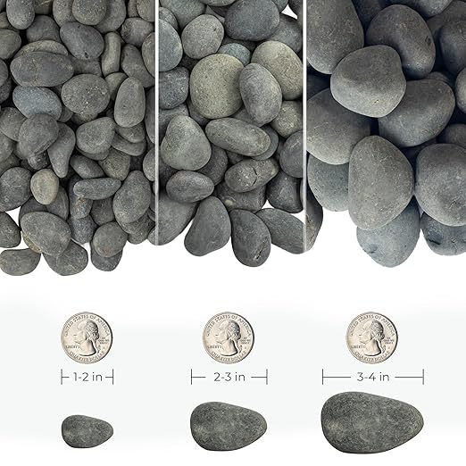 40lbs Black River Rocks, 1-2 Inch Natural Unpolished Bulk Pebbles, Hand-Picked Premium Stones for Landscaping and Garden Design, Fish Tank, Flower Pots, Pathways and Backyard-PurrikoPets