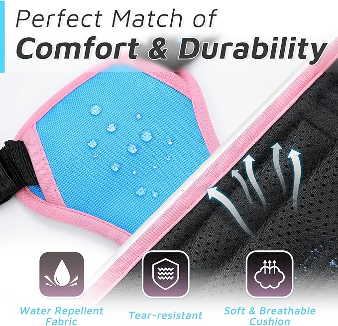 Eagloo Dog Harness for Large Dogs, No Pull Service Vest with Reflective Strips and Control Handle, Adjustable and Comfortable for Walking, No Choke Pet Harness with 2 Metal Rings, Pink & Blue, XL-PurrikoPets