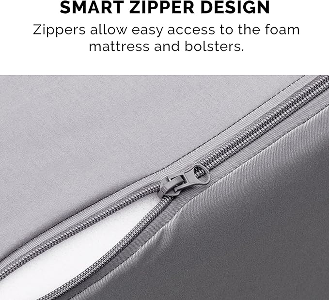 Furhaven Cooling Gel Dog Bed for Large Dogs w/ Removable Bolsters & Washable Cover, For Dogs Up to 95 lbs - Pinsonic Quilted Paw L Shaped Chaise - Titanium, Jumbo/XL-PurrikoPets