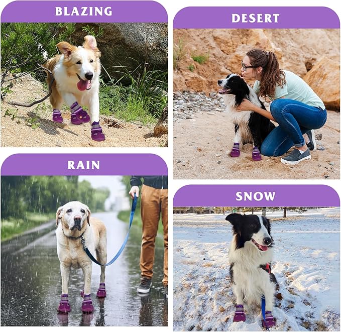 Dog Shoes for Large Medium Small Dog, Mesh Breathable Dog Shoes for Hot Pavement, Anti-Slip Dogs Boots Paw Protectors with Reflective for Outdoor Walking Indoor Hardfloors (Size 5)-PurrikoPets