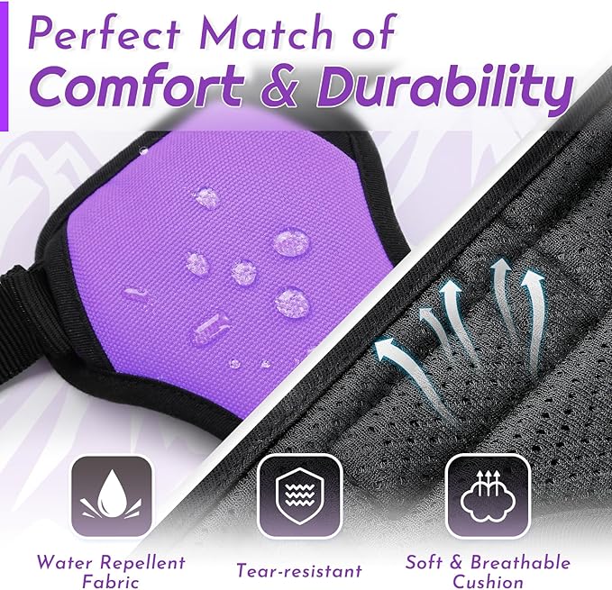 Eagloo Dog Harness for Large Dogs, No Pull Service Vest with Reflective Strips and Control Handle, Adjustable and Comfortable for Walking, No Choke Pet Harness with 2 Metal Rings, Purple, XL-PurrikoPets