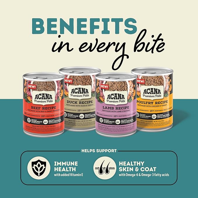ACANA Premium Pate in Bone Broth Grain-free Wet Dog Food Lamb Recipe 12.8oz Cans (12 Count)-PurrikoPets