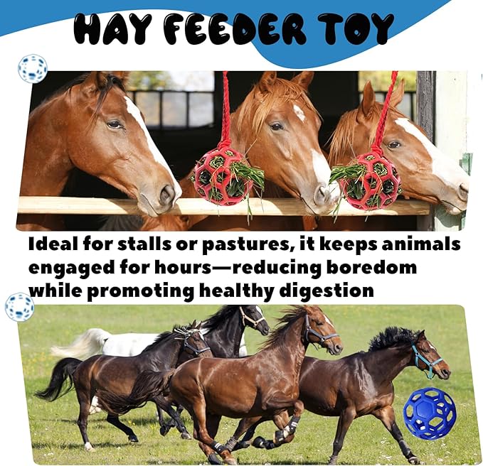 2 Pcs Novelty Hay Ball for Horses to Play with and Relieve Stress, Bright Color Hay Balls for Goats to Avoid Boredom-PurrikoPets