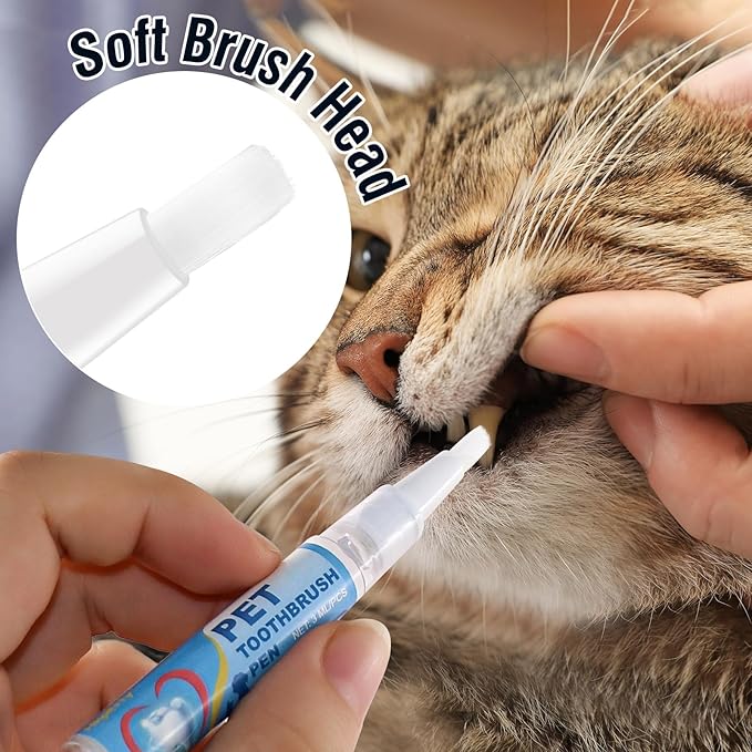 3PCS Pet Toothbrush Pen,Teeth Brightening Pen for Dog-Pet Dog/Cat Teeth Cleaning Pen for Dental Care,Dogs Cats Natural Plants Tartar Remover Tool-PurrikoPets
